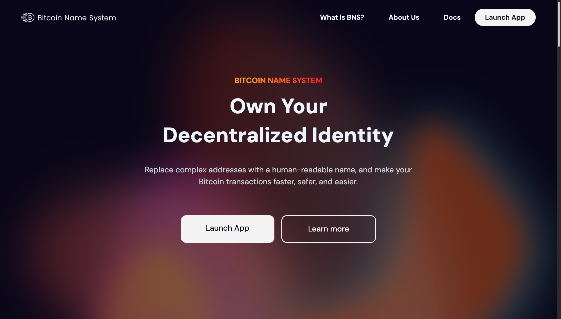 BNS ecosystem web interface