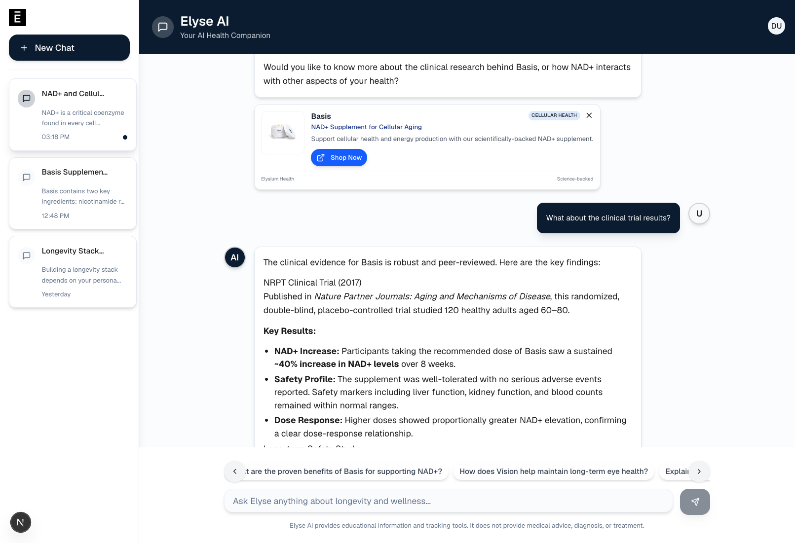 Elyse AI web application