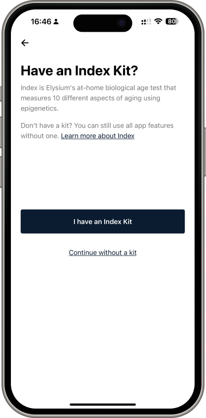 Index Kit registration prompt