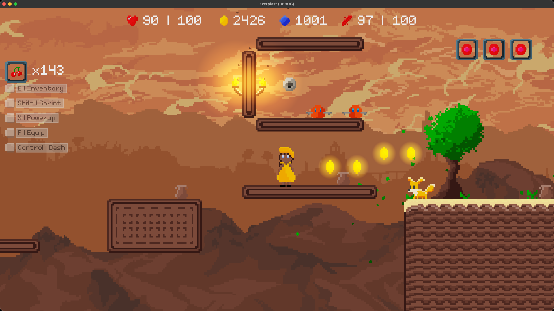 Drowsy Lands world with warm desert tones and enemies