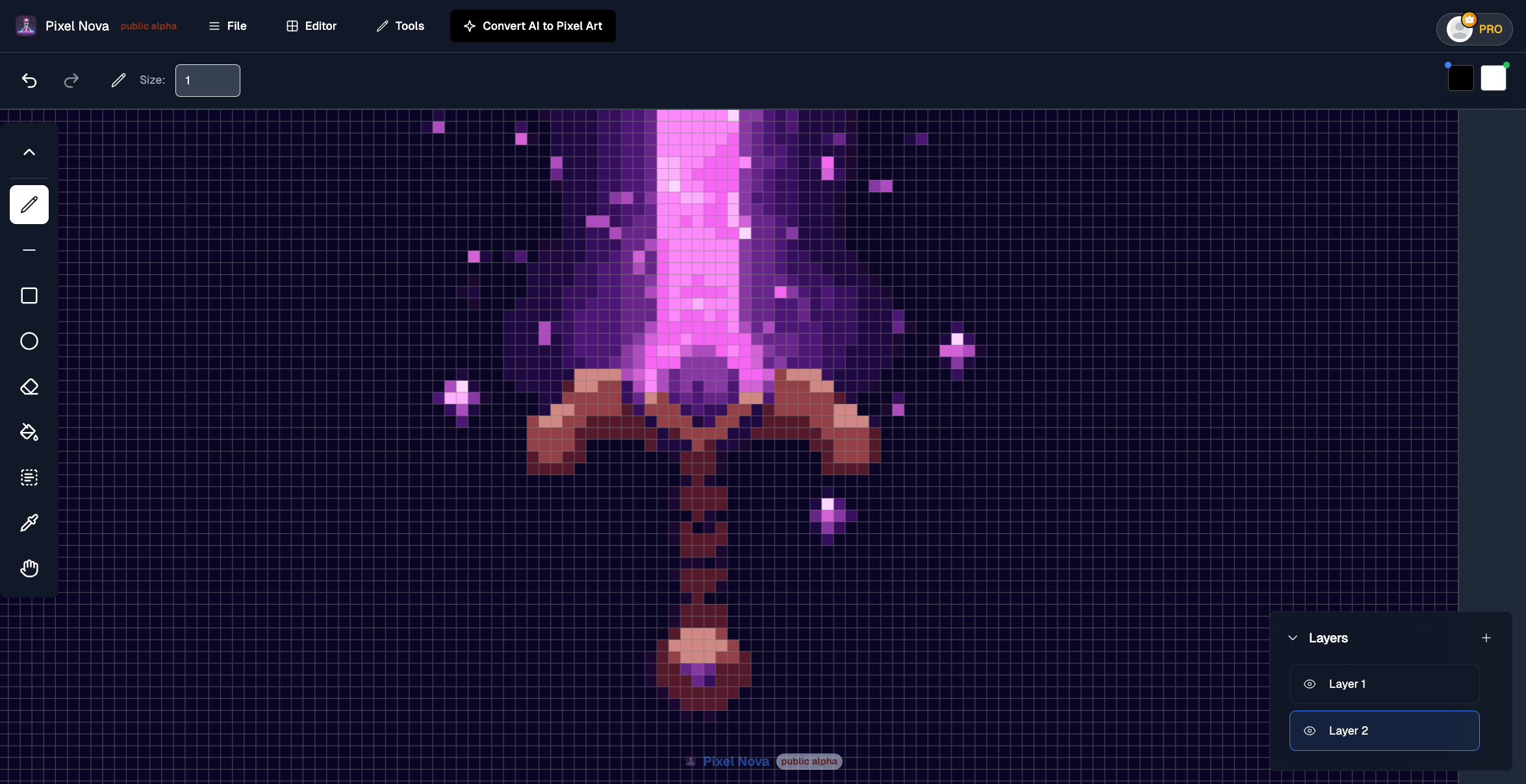 PixelNova pixel art editor